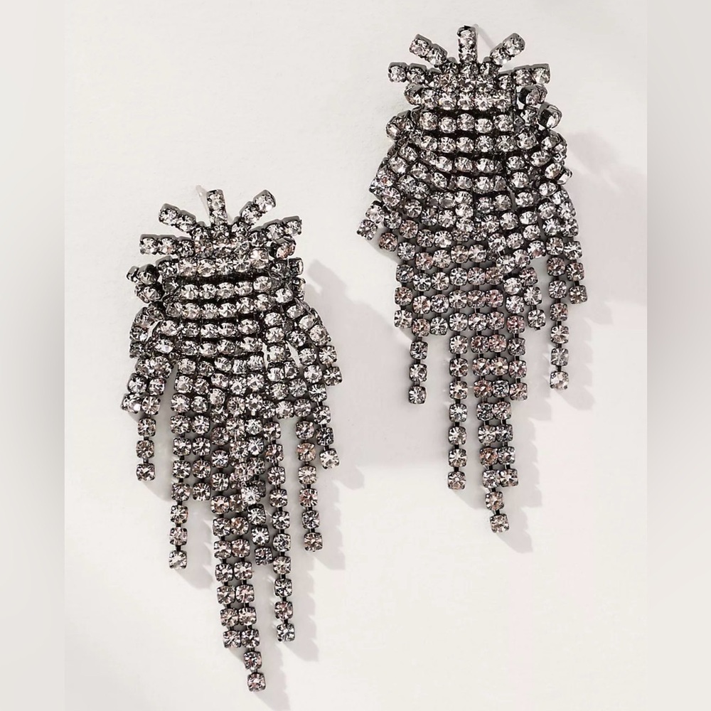Anthropologie Crystal Firework Evening Earrings